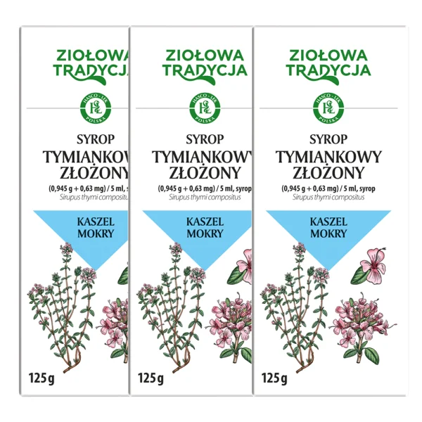 ZESTAW 3 x Ziołowa Tradycja Syrop tymiankowy złożony (0,945 g + 0,63 mg)/5 ml, 125 g