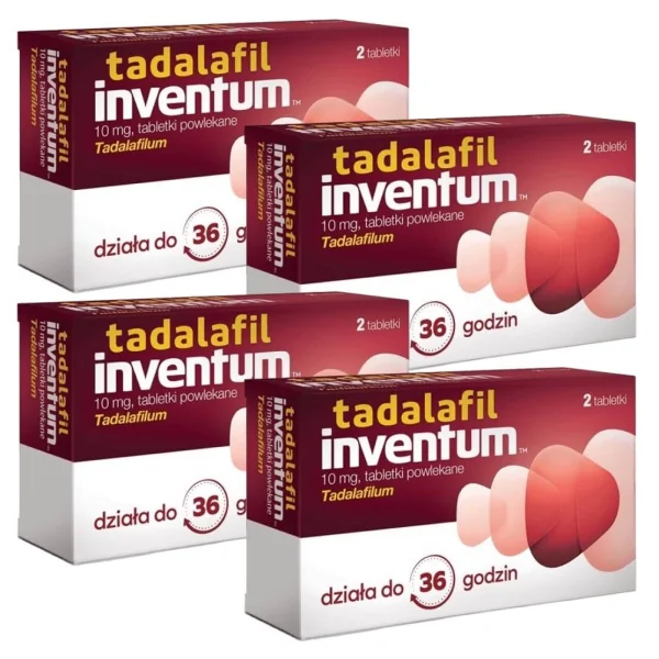 Zestaw 4 x Tadalafil Inventum 10 mg, 2 tabletki powlekane