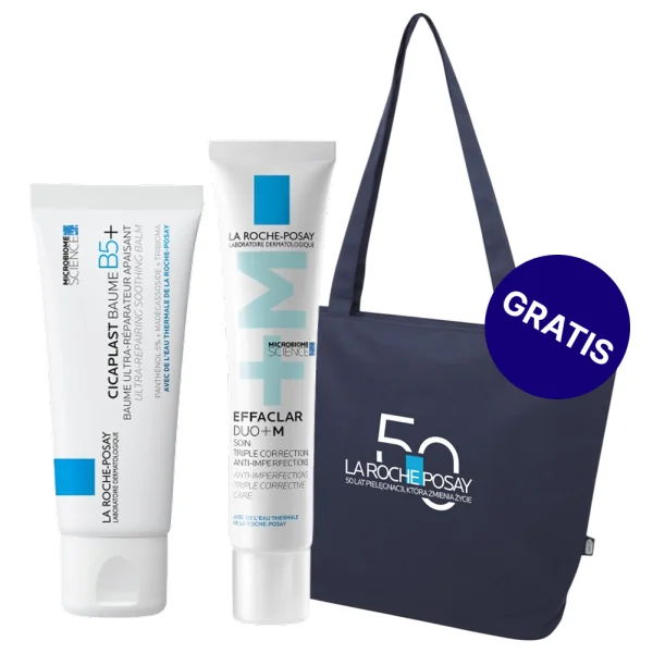 Zestaw La Roche-Posay Cicaplast Baume B5+, kojący balsam regenerujący, 40 ml + La Roche-Posay Effaclar DUO+M, nawilżający krem do cery trądzikowej, 40 ml