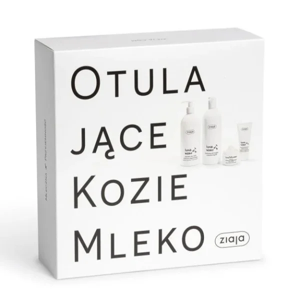 Ziaja Kozie Mleko, zestaw: żel myjący, 500 ml + mleczko do ciała, 400 ml + krem do twarzy, 50 ml + skoncentrowany krem do rąk, 50 ml