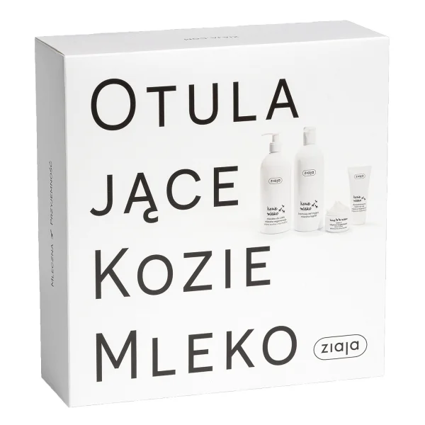 Zestaw Ziaja Kozie Mleko, kremowy żel pod prysznic, 500 ml + mleczko do ciała, 400 ml + krem 2 odżywczo-wygładzający, 50 ml + skoncetrowany krem do rąk, 50 ml