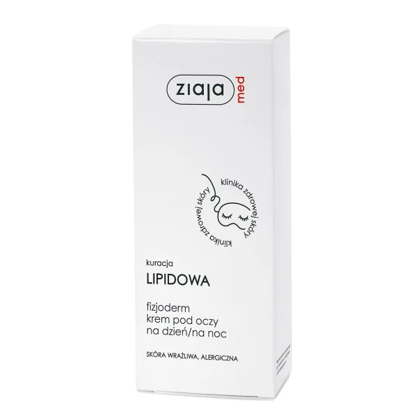 Ziaja Med Kuracja lipidowa, fizjoderm krem pod oczy do skóry wrażliwej, na dzień i na noc, 15 ml