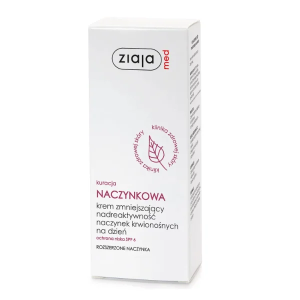 Ziaja Med Kuracja naczynkowa, krem zmniejszający nadreaktywność naczynek, na dzień, 50 ml