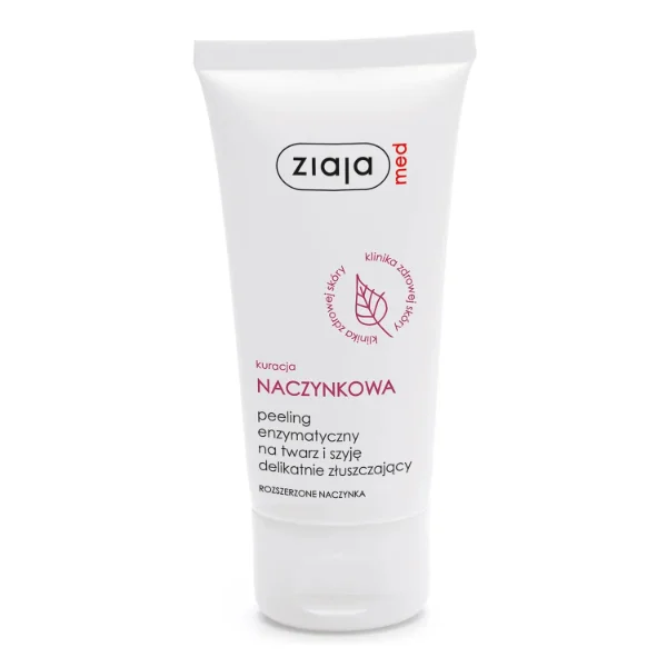 Ziaja Med Kuracja naczynkowa, peeling enzymatyczny na twarz i szyję, delikatnie złuszczający, 75 ml