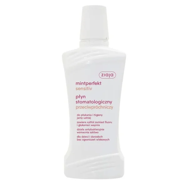 Ziaja Mintperfekt Sensitiv, płyn stomatologiczny do płukania jamy ustnej, przeciwpróchniczy, 500 ml