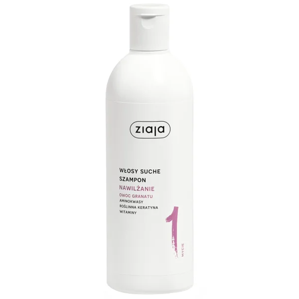 Ziaja Nawilżanie Owoc Granatu, szampon, włosy suche, 400 ml
