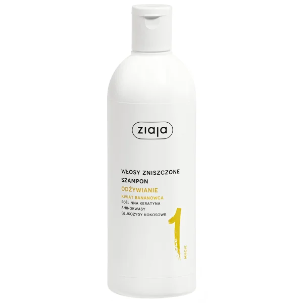 Ziaja Odżywianie Kwiat Bananowca, szampon, włosy zniszczone, 400 ml