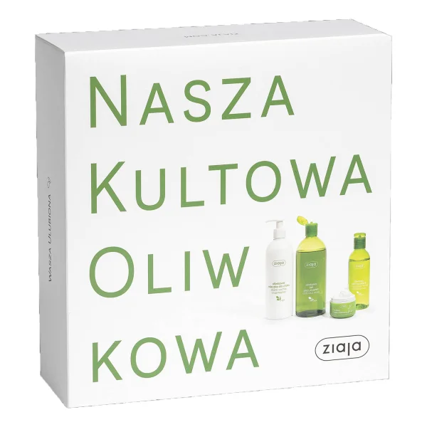 Zestaw Ziaja Oliwkowa, płyn micelarny, 200 ml + żel pod prysznic, 500 ml + mleczko do ciała, 400 ml + krem do twarzy, 50 ml