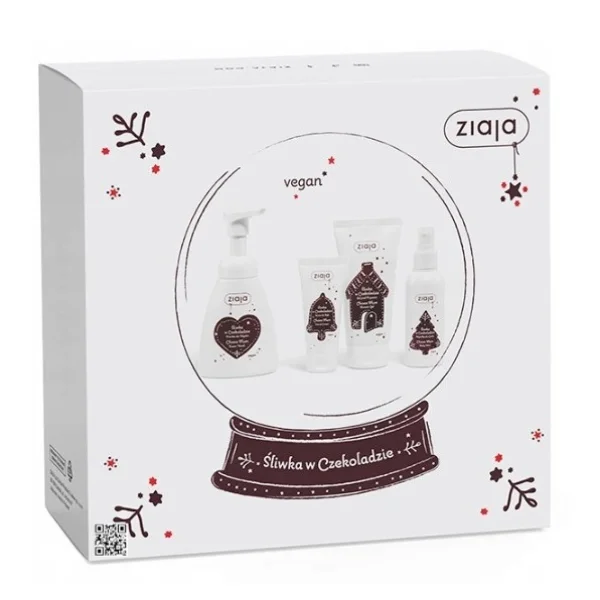 Zestaw Ziaja Śliwka w Czekoladzie, pianka do mycia, 250 ml + mgiełka do ciała, 100 ml + żel pod prysznic, 160 ml + krem do rąk, 50 ml