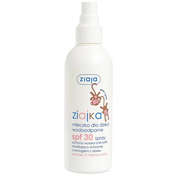 Ziajka, mleczko dla dzieci, wodoodporne, spray, SPF 30, 170 ml