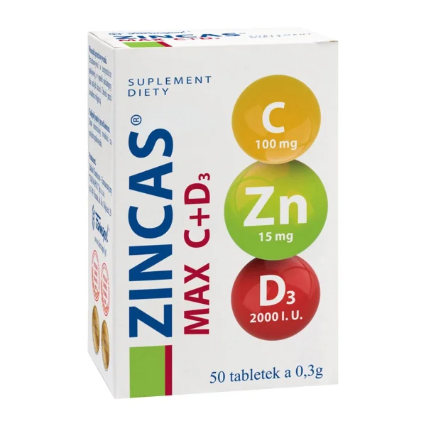 Zincas Max C + D3, 50 tabletek