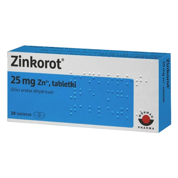 Zinkorot 25 mg Zn2+, 20 tabletek