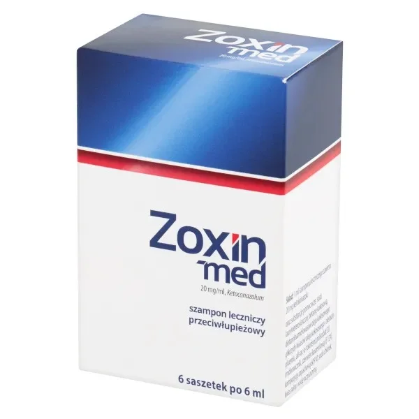 Zoxin-Med 20 mg/ml, szampon leczniczy przeciwłupieżowy, 6 ml x 6 saszetek