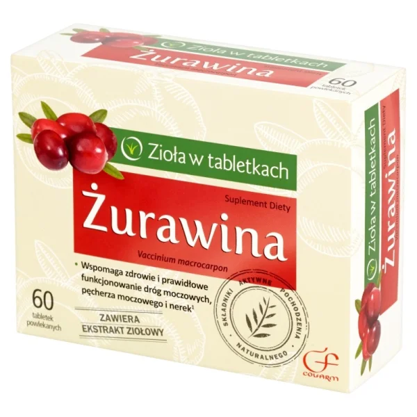 Zioła w tabletkach Żurawina, 60 tabletek